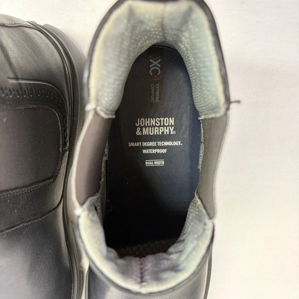 Johnston Murphy XC4 Chelsea Boots Mens 12M Black Leather Waterproof Comfort